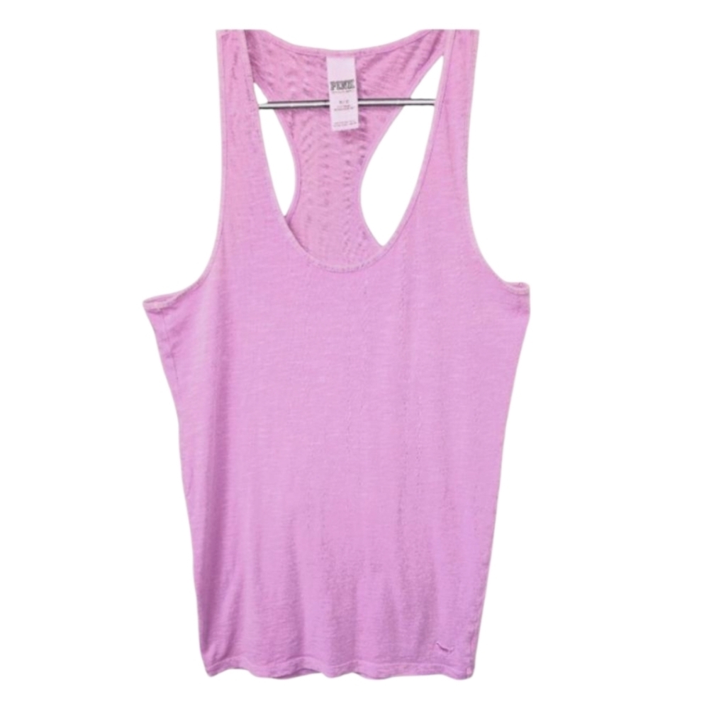 VICTORIA SECRET PINK Size M  Women's Light weight Pink Razor back Tank Top.